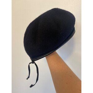 Bancroft Black Wool Beret Size 7 3/8 Military Spec MIL-B-43172 Made In USA